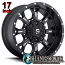 FUEL OFFROAD KRANK D517 / フューエルオフロード クランク / MATTE BLACK & MILLED / マットブラックミルド 17x9J 6Hx135/139.7 +20 / TOYOTA HILUX SURF / トヨタ ハイラックス サーフ 215系/185系 【17インチアルミホイール1本価格】